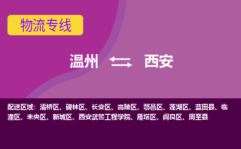 溫州到西安未央?yún)^(qū)物流專線